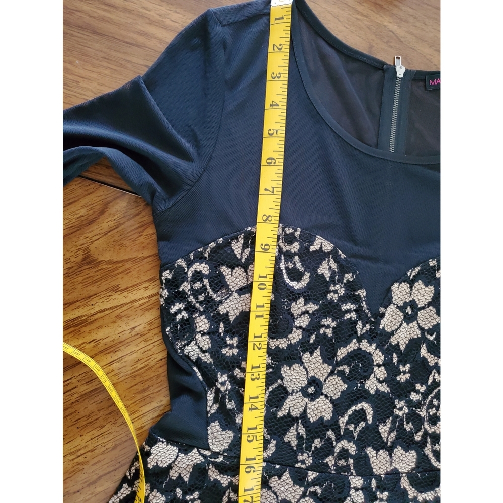 Material Girl dress black/tan lance color size M - Picture 14 of 16